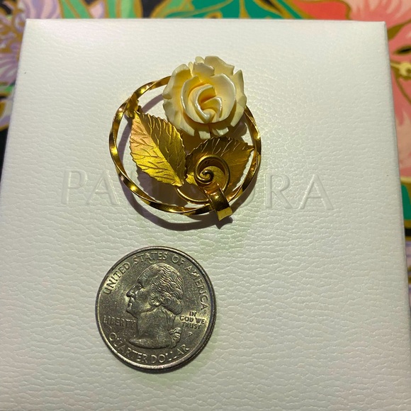 Broche Vintage Plaqué Or Années 1940 – Signée Sigbé GL – Élégance Rétro